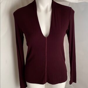Feel The Piece Merlot v-neck long sleeve top XS/S